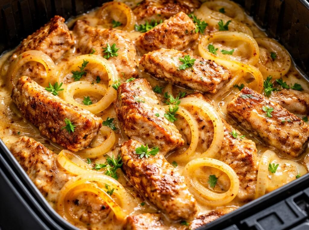 Zwiebelfleisch aus dem Airfryer